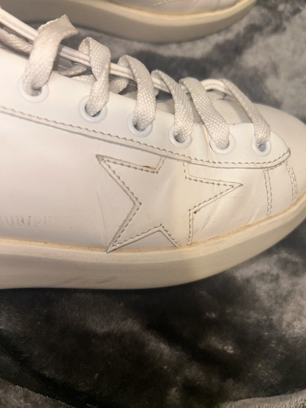 Golden Goose White Leather Pure-Star Sneaker with Gold Heel 37 - Picture 7 of 9